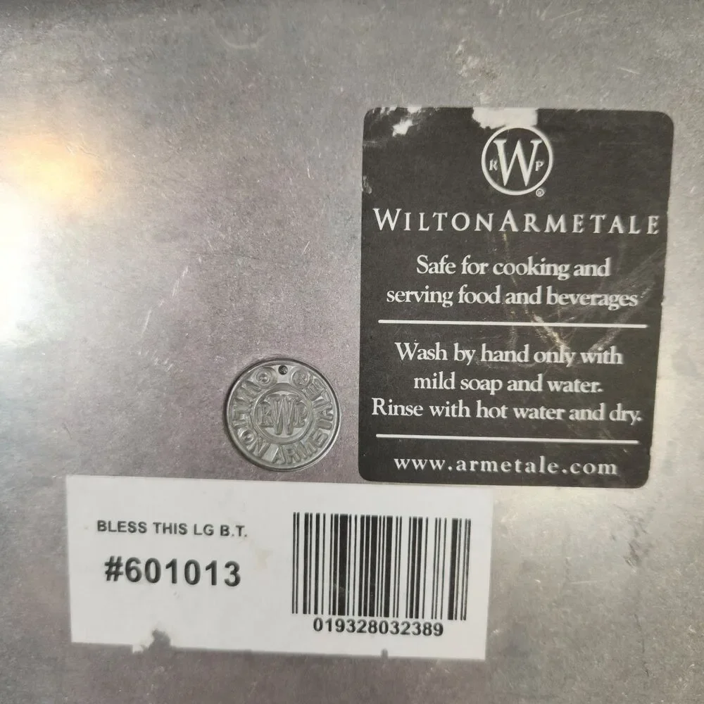 WILTON ARMETALE “Bless This House” Pewter  Serving Tray Plate 9”x 7”
